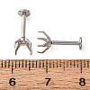304 Stainless Steel Prong Earring Settings SA-CBA8B85-11D-02-2