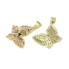 Brass Micro Pave Cubic Zirconia Pendants KK-P266-11G-2