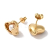 Heart Ion Plating(IP) 304 Stainless Steel Stud Earrings for Women EJEW-L287-012G-2