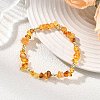 Unisex Natural & Synthetic Amber Bracelets BJEW-JB13932-1