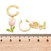 Valentine's Day Brass Clear Cubic Zirconia Cuff Earrings EJEW-Z164-09G-03-5