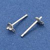 925 Sterling Silver Flat Round Stud Earrings Findings STER-B010-01A-S-2