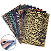 9 Colors Laser PU Leather Leopard Print Fabric DIY-BC0001-79-3