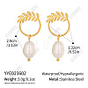 304 Stainless Steel with Freshwater Pearl Stud Dangle Earrings BO9211-6