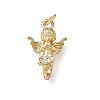 Brass Micro Pave Clear Cubic Zirconia Pendants CU-L001-14G-06-1