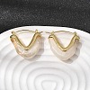 Brass Resin Hoop Earrings EJEW-P333-11A-G01-1