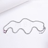 Brass Pave Cubic Zirconia Heart Pendant Tennis Necklaces FS-WGB48C6-01-2