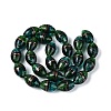Two Tone Color Handmade Foil Glass Beads FOIL-Q001-01B-2