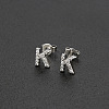 Brass Micro Pave Clear Cubic Zirconia Stud Earrings FS-WGC2F12-11-1