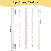   5Pcs 5 Colors Acrylic Imitation Jelly Curb Chain Link Purse Chains FIND-PH0017-48-2