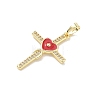 Brass Micro Pave Clear Cubic Zirconia Pendants CU-CBADD0C-05G-02-2
