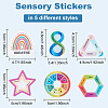 Olycraft 2 Sets Rainbow Color PEVA Anxiety Relief Calm Stickers Strips DIY-OC0011-12-2