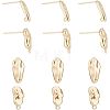 12Pcs 2 Style Brass Stud Earring Findings KK-FH0004-95-1