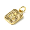 Rack Plating Brass Micro Pave Clear Cubic Zirconia Charms KK-G501-01A-G-2