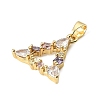 Brass Micro Pave Purple Cubic Zirconia Pendants KK-E804-03G-1