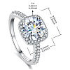 Rhodium Plated 925 Sterling Silver Moissanite Finger Rings for Women WGE3211-21-2