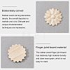 12Pcs Flower Rubber Wooden Carved Decor Applique WOOD-FH0001-77-2