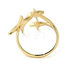 Brass Open Cuff Ring RJEW-Q805-07G-3