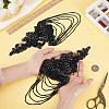 Glass Seed & Rhinestone Beaded Fringe Embroidery Applique Patch DIY-WH0780-20B-3
