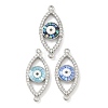 Brass Micro Pave Clear Cubic Zirconia Enamel Horse Eye Connector Charms KK-H534-02P-1
