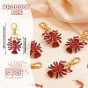 Crayfish Glass Seed Beads Pendant Decorations HJEW-SZ00132-2