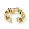 Colorful Cubic Zirconia Open Cuff Rings EJEW-F294-20G-4