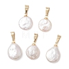 Natural Keshi Pearl Pendants with 304 Stainless Steel Snap on Bails PALLOY-JF05102-1