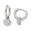 Brass Clear Cubic Zirconia Hoop Earrings EJEW-Q014-06P-2