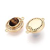 Brass Pave Clear Cubic Zirconia Magnetic Clasps KK-N287-10G-02-2