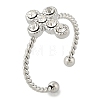 304 Stainless Steel Crystal Rhinestone Cuff Rings for Women RJEW-G338-03P-4