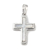 Brass Pave Natural White Shell Pendants KK-S522-01C-P-1
