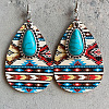 Alloy & Wood Dangle Earrings FS-WG96502-03-1