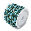 Handmade Synthetic Turquoise Beads & 316 Stainless Steel Column Link Chains CHS-L033-10G-3