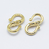 Brass S-Hook Clasps KK-F727-10G-NF-1