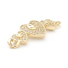 Brass Micro Pave Clear Cubic Zirconia Links Connectors ZIRC-M117-32G-3