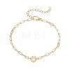 Brass Ring with Word Love Link Bracelets BJEW-JB12816-4