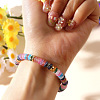 Natural Mixed Gemstone & Brass Beads Stretch Bracelets for Women RV1969-1-2