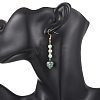 Natural Glass & Natural Green Spot Jasper Dangle Earrings for Women EJEW-JE06956-2