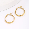 Stylish Stainless Steel Ripple Hoop Earrings RE3592-2