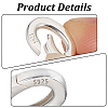 2Pcs 925 Sterling Silver Spring Gate Rings STER-CN0001-46-6