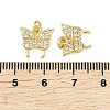 Brass Micro Pave Clear Cubic Zirconia Charms KK-D218-26G-03-3