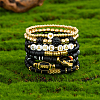 8Pcs 1Bag Rugby Polymer Clay Heishi & CCB Plastic Beaded Stretch Bracelets Set BJEW-PA0001-12E-4