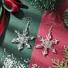 Christmas Snowflake Glass Dangle Earrings EJEW-TA00507-2