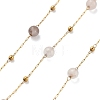 Natural Grey Agate & 304 Stainless Steel Beads Link Chains CHS-K021-08A-11-1