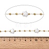 Handmade 304 Stainless Steel ABS Plastic Pearl Beaded Star Link Chains CHS-L032-01G-02-2