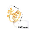 Leaf Brass Rhinestone Cuff Rings PQ0044-2-1