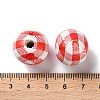 Printed Wood European Beads WOOD-Z002-12-3