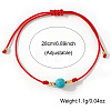 Synthetic Turquoise Round Bead Braided Bracelets EC3666-4