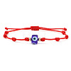 Glass & Brass Beads Braided Bead Bracelets JD3982-1-1