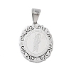 316 Surgical Stainless Steel Rhinestone Pendants STAS-P412-08P-1